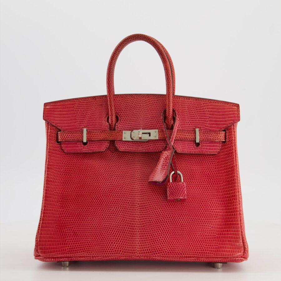 *HOT* Hermes Birkin 25 Verso Retourne Bag in Bougainvillea Lizard Niloticus Leather, Rose Shocking Interior with Palladium Hardware | Studio Nafay