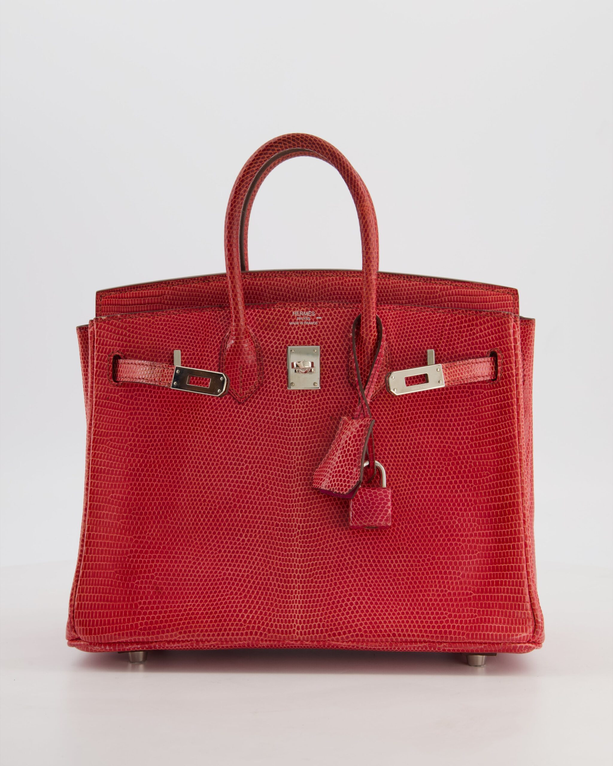 *HOT* Hermes Birkin 25 Verso Retourne Bag in Bougainvillea Lizard Niloticus Leather, Rose Shocking Interior with Palladium Hardware
