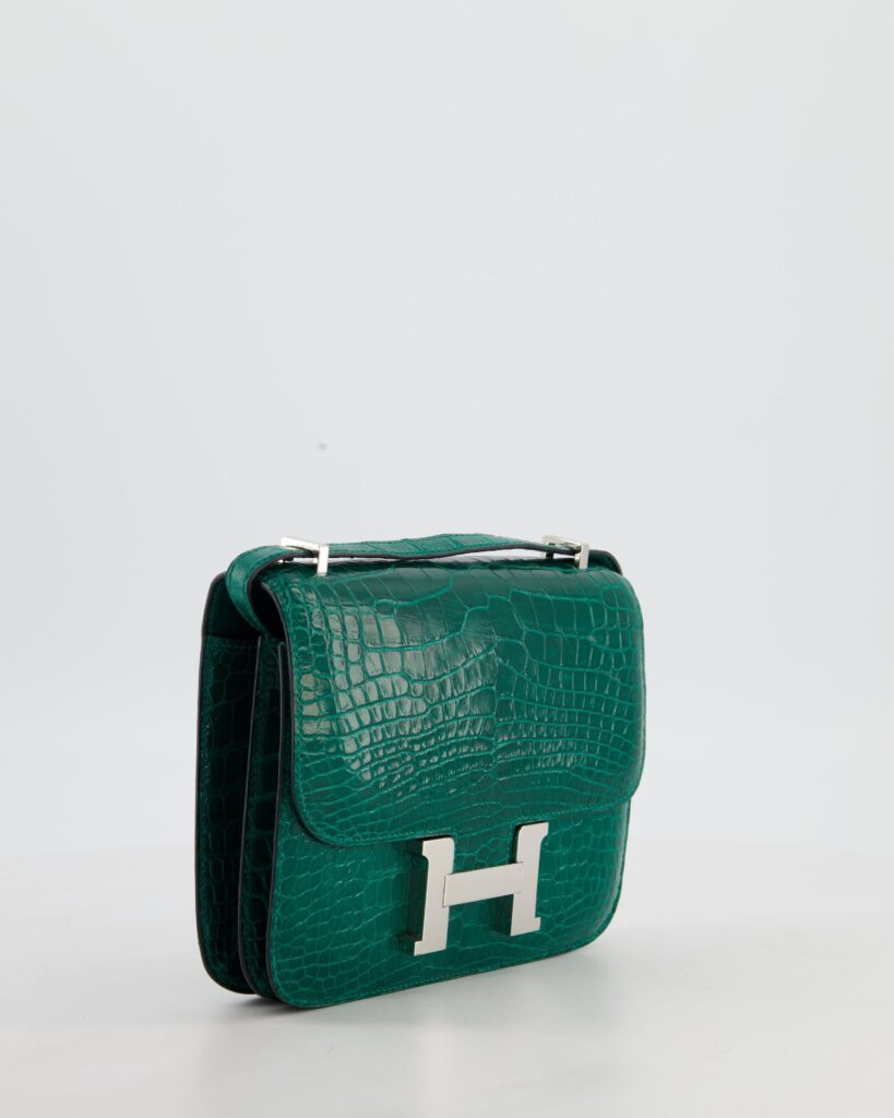 *HOT* Hermes Constance 18 Bag in Vert Bosphore Crocodile Porosus with Palladium Hardware - Product Image 2