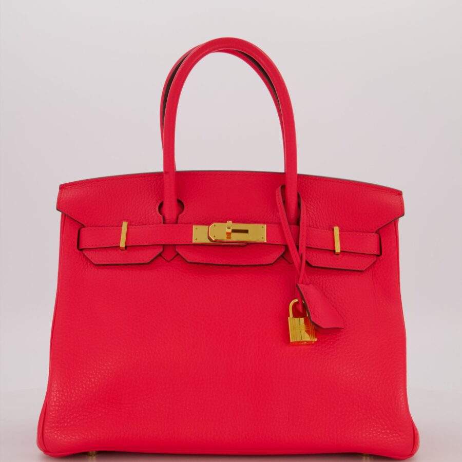 *RARE* Hermes Birkin 30 Retourne Bag in Rose Extreme Clemence Leather with Gold Hardware | Studio Nafay