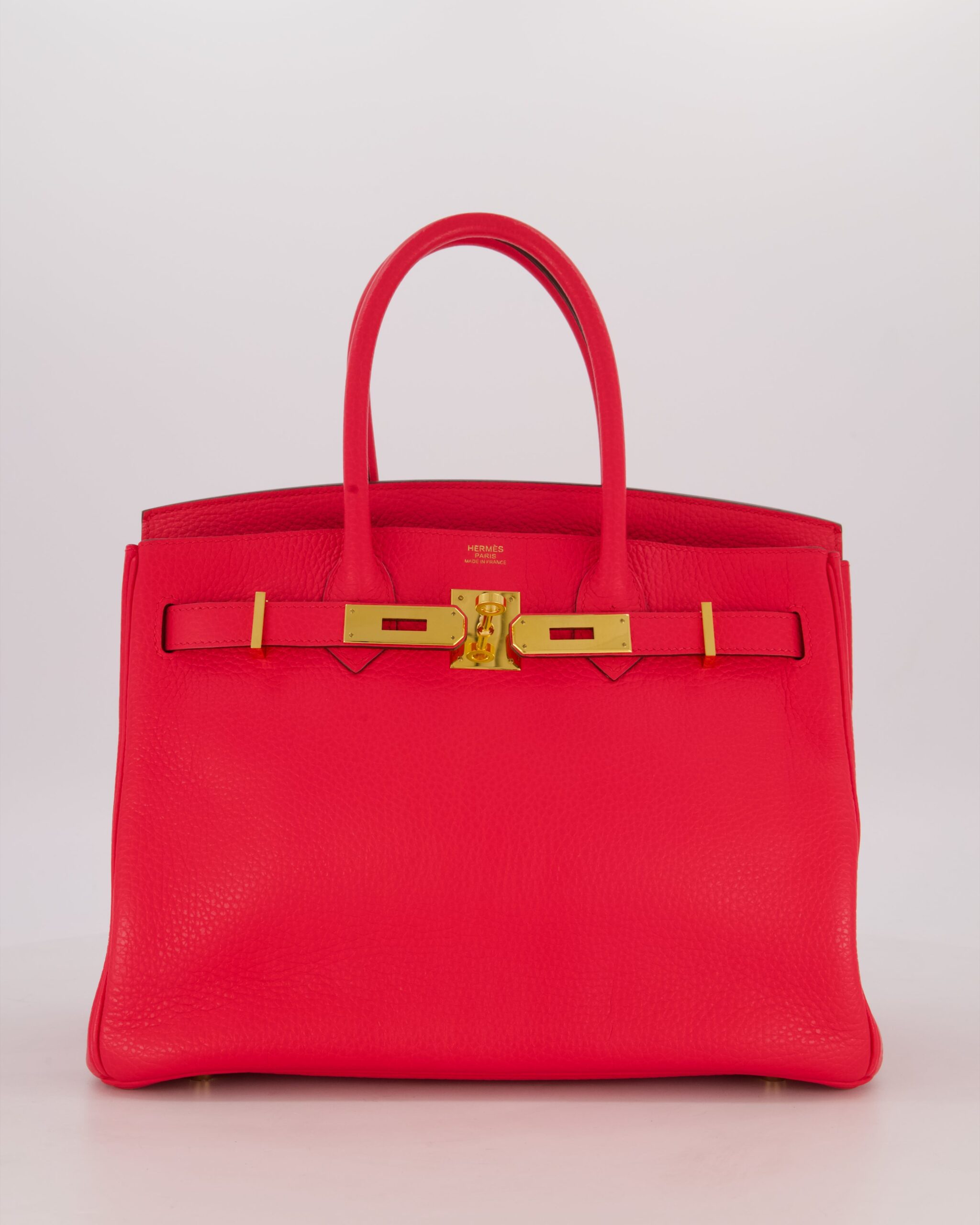 *RARE* Hermes Birkin 30 Retourne Bag in Rose Extreme Clemence Leather with Gold Hardware