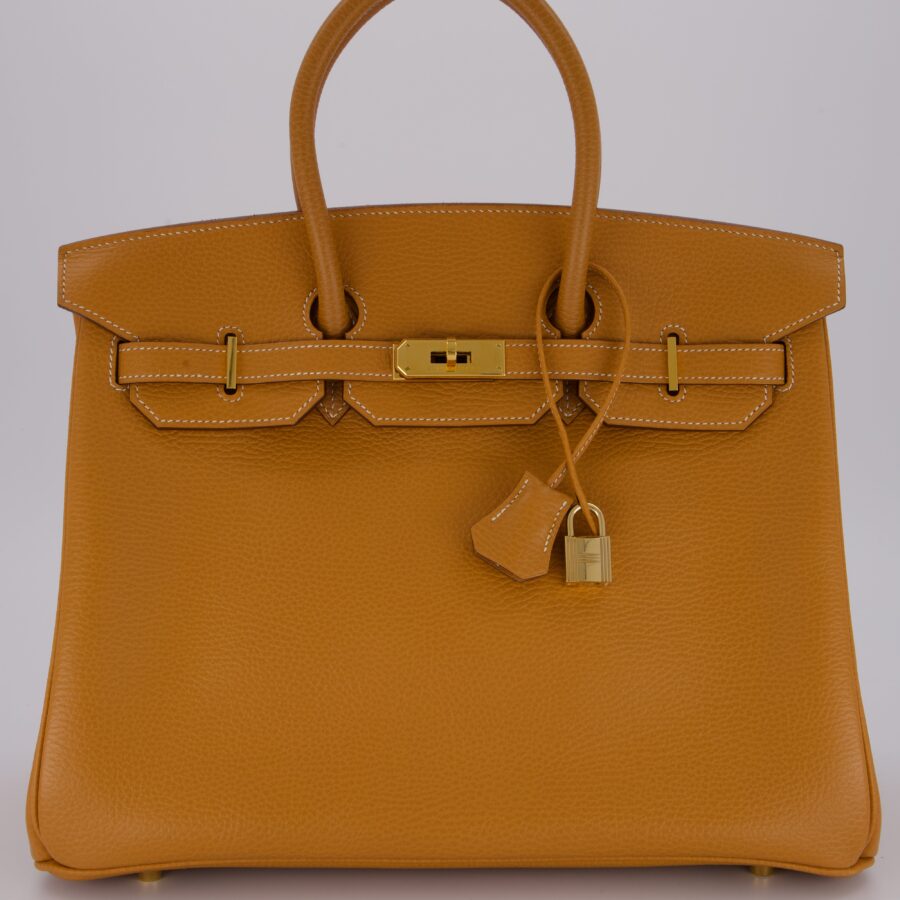 *VERY RARE* Hermes Birkin 35 Retourne Bag in Naturel Ardennes Leather With Gold Hardware | Studio Nafay