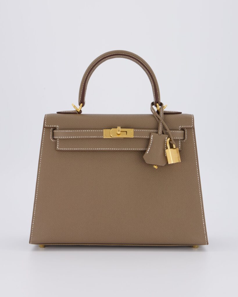 Hermes Kelly 25 Sellier Bag in Etoupe Epsom Leather and Gold Hardware - Product Image 2