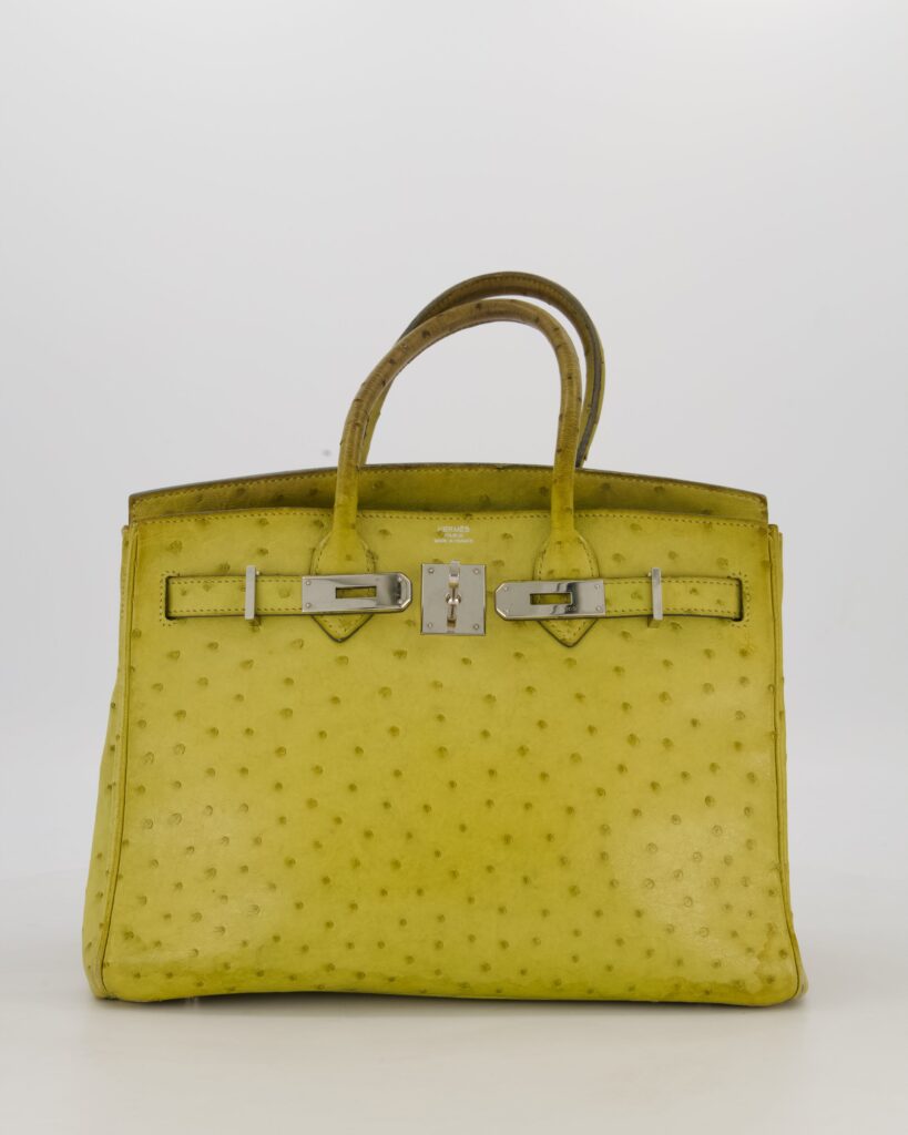 Hermes Birkin 30 Retourne Bag in Vert Anis Ostrich Leather with Palladium Hardware - Product Image 2