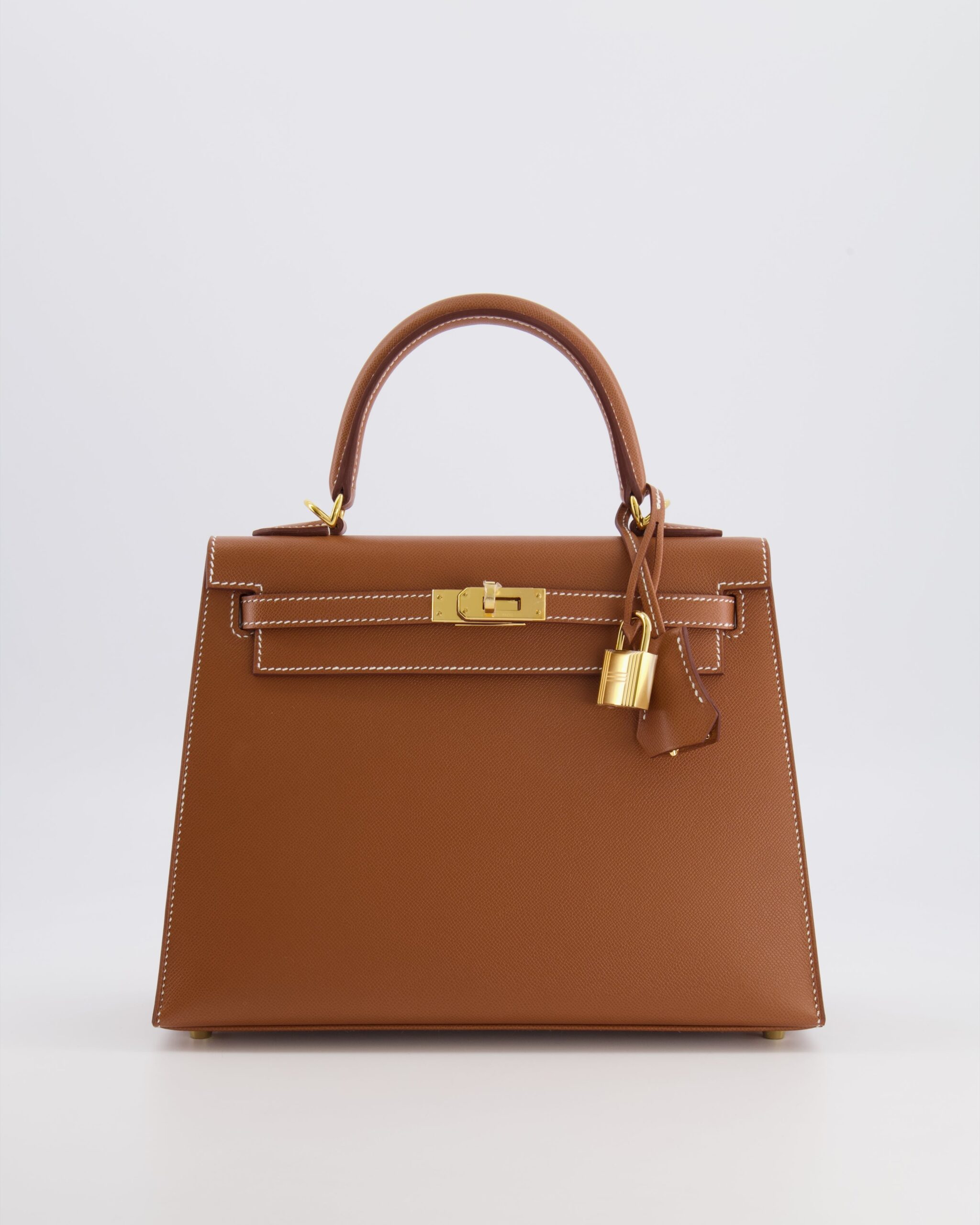 Hermes Kelly 25 II Sellier Bag in Gold Madame Leather with Gold Hardware