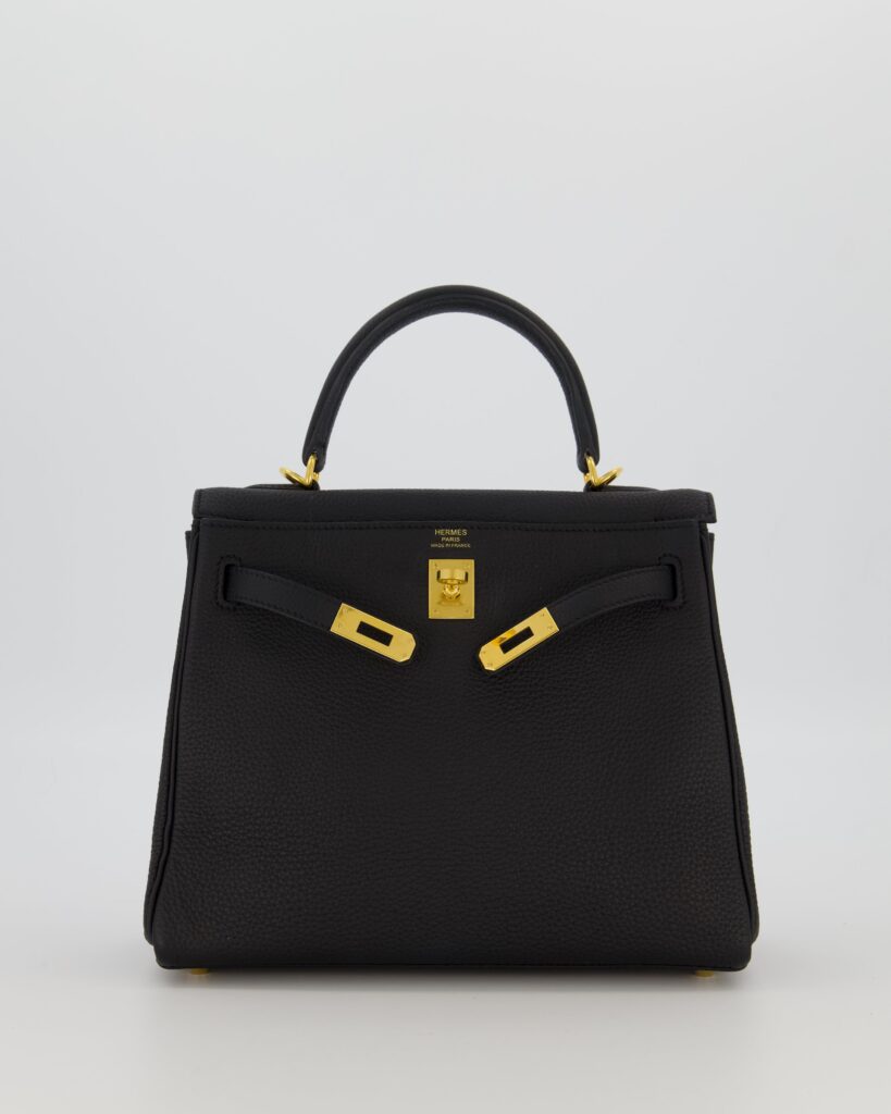 Hermes Kelly 25 Retourne Bag in Noir Togo Leather with Gold Hardware - Product Image 2