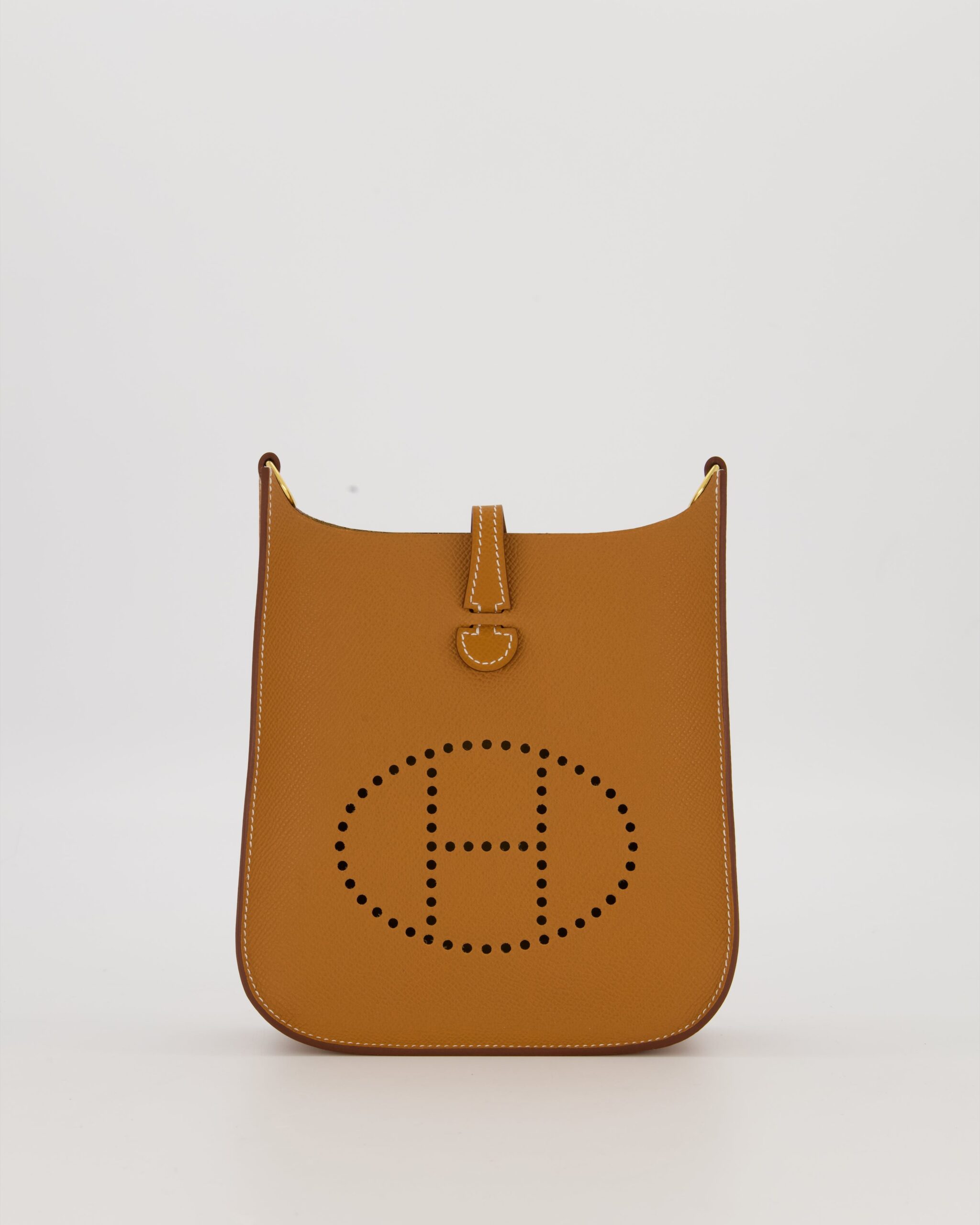 Hermes Gold Mini Evelyne Sellier Bag in Epsom Leather with Gold Hardware