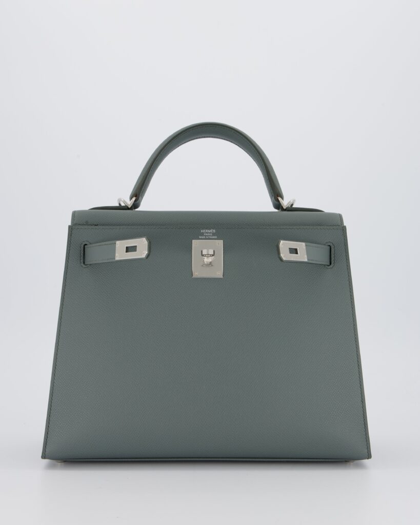 Hermes Kelly 28 Sellier Bag in Vert Amande Epsom Leather with Palladium Hardware - Product Image 2