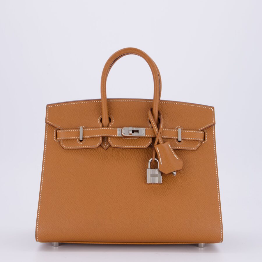 *RARE* Hermes Birkin 25 Sellier Bag in Gold Epsom Leather with Palladium Hardware | Studio Nafay
