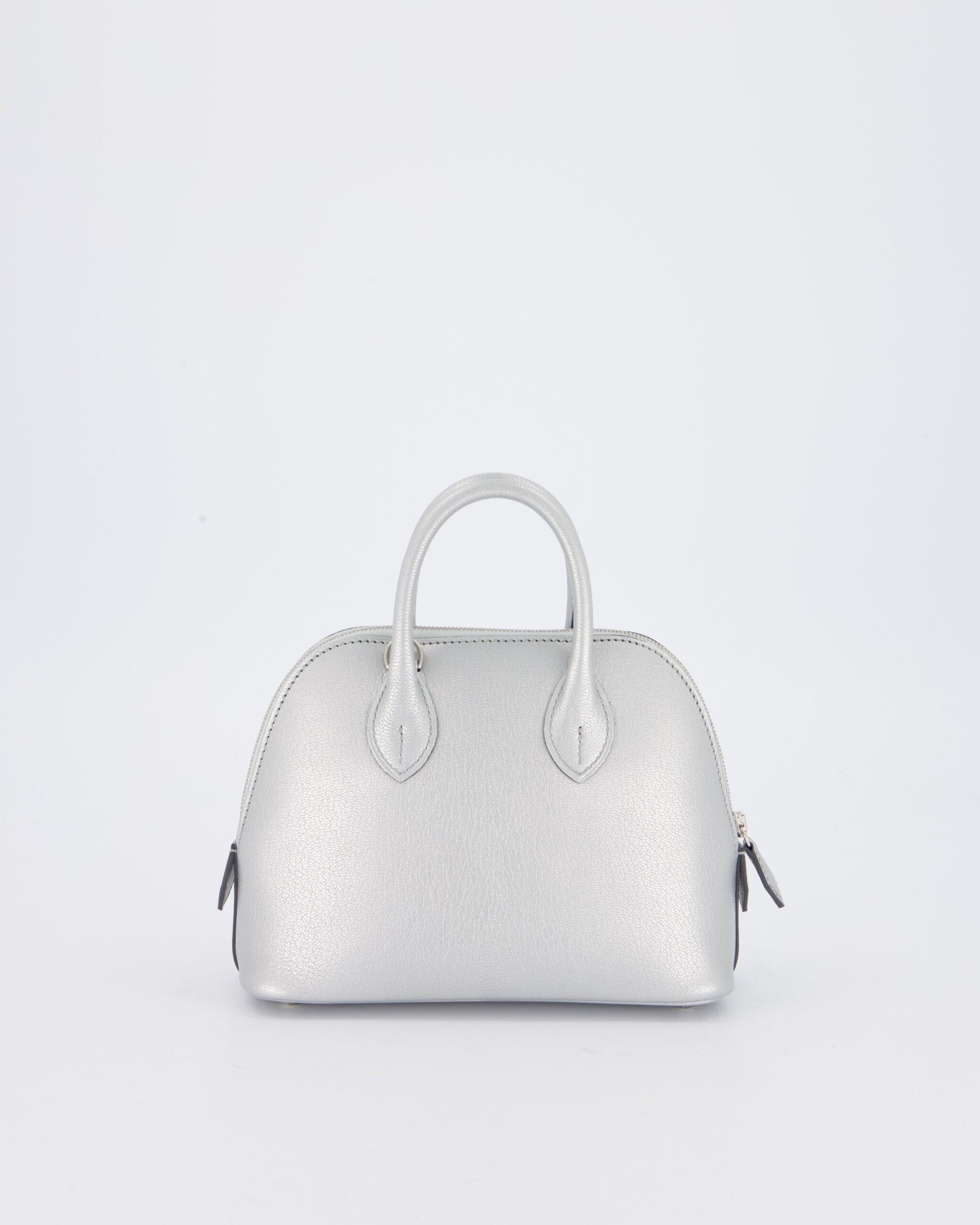 *HOT* Hermes Mini Bolide Bag in Argent Chevre Chamkila Leather with Palladium Hardware