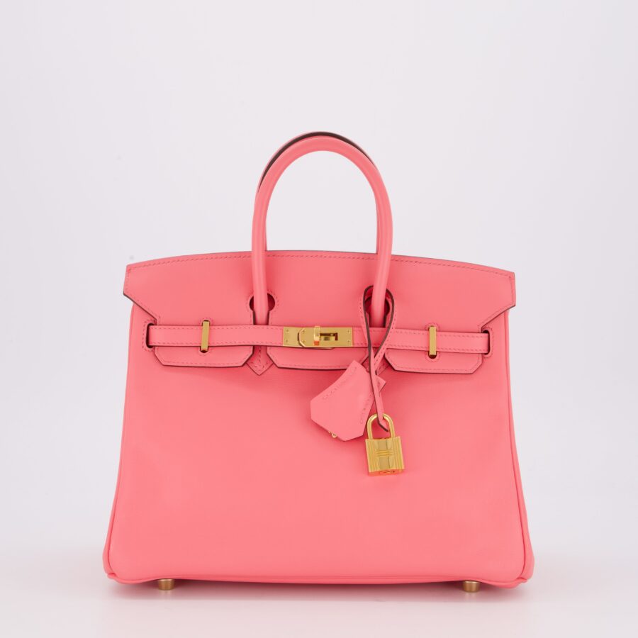 Hermes Birkin 25 Retourne Bag in Rose D'Été Swift Leather with Gold Hardware | Studio Nafay