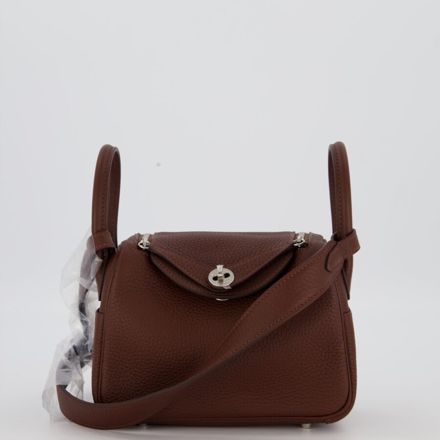 Hermes Mini Lindy Bag in Terre Togo Leather with Palladium Hardware | Studio Nafay