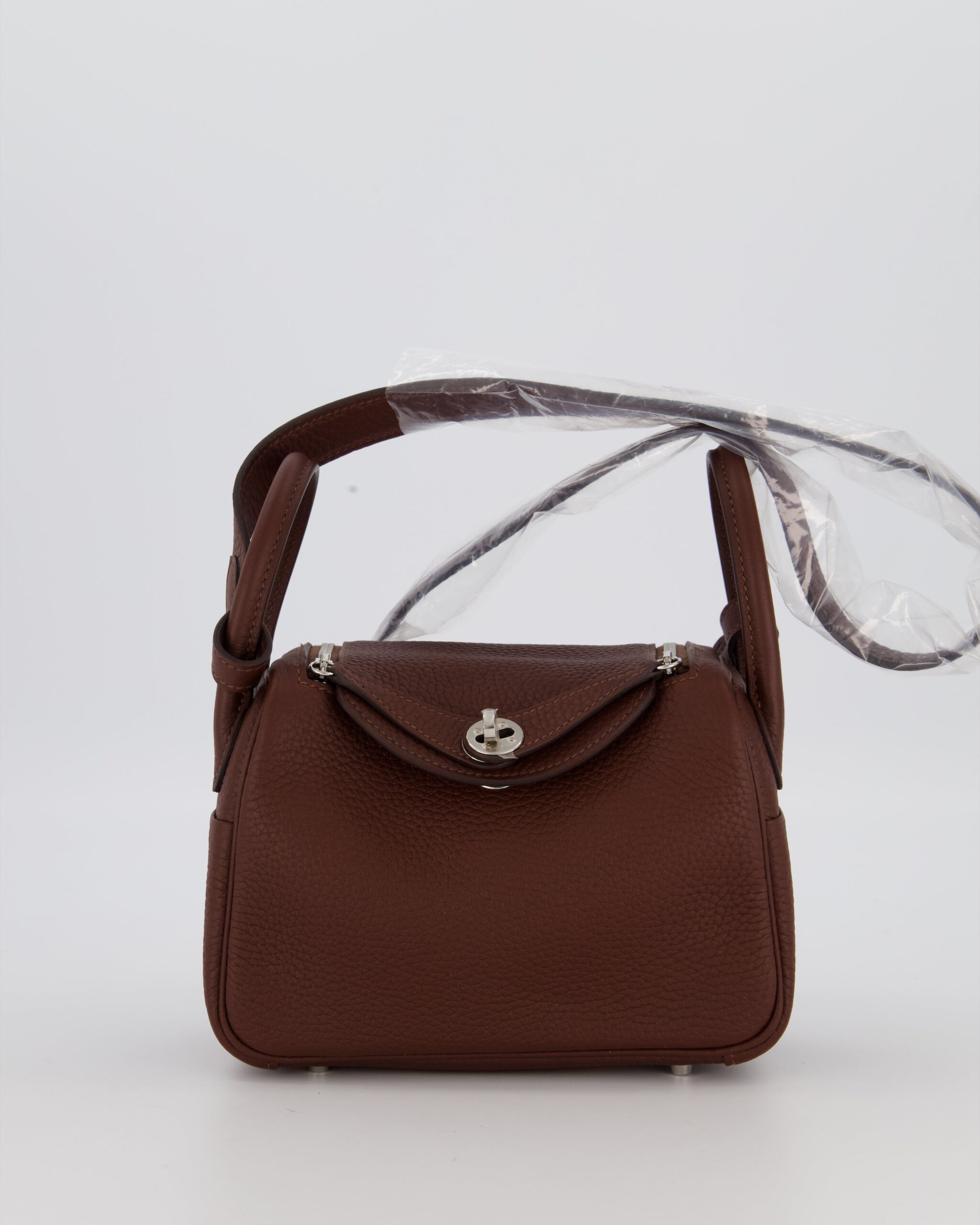 Hermes Mini Lindy Bag in Terre Togo Leather with Palladium Hardware