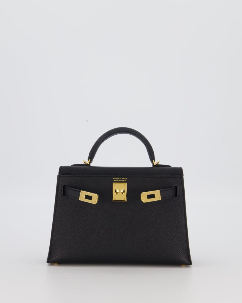 Hermes Mini Kelly II Sellier Bag Black Epsom Leather with Gold Hardware - Product Image 2