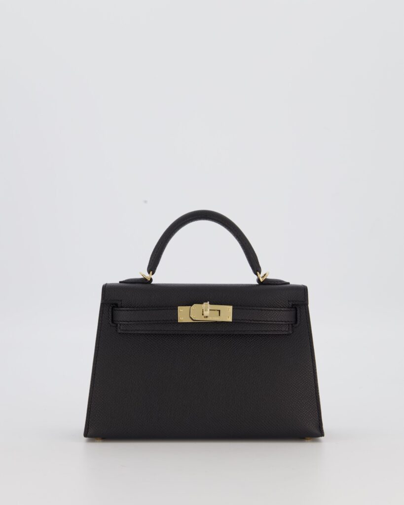 *SUPER RARE* Hermes HSS Mini Kelly II 20 Verso Bag in Noir Epsom Leather with Permabrass Hardware and Nata Interior - Product Image 2