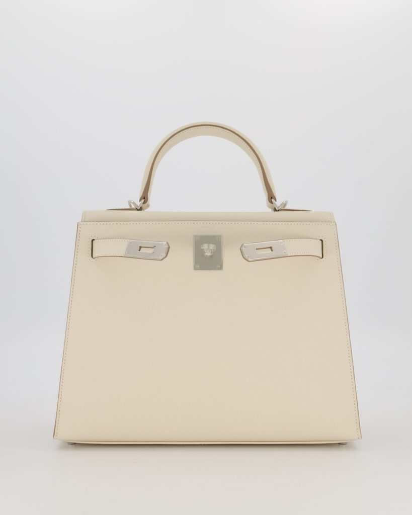 *HOT* Hermes Kelly 28 Sellier Bag in Craie Epsom Leather with Palladium Hardware - Product Image 2