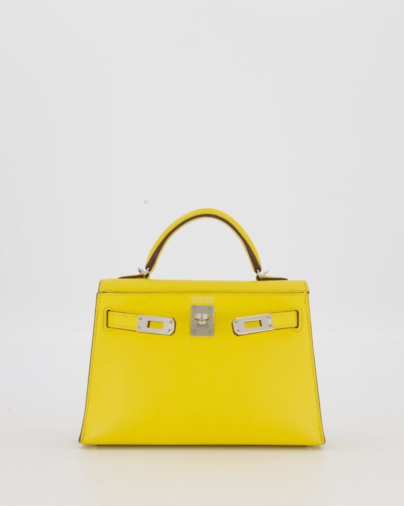 Hermes Mini Kelly II 20 Bag in Jaune De Naples Epsom Leather with Palladium Hardware - Product Image 2