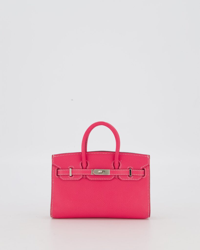 Hermes Micro Birkin 15 Bag in Rose Tyrien Epsom Leather with Palladium Hardware - Product Image 2