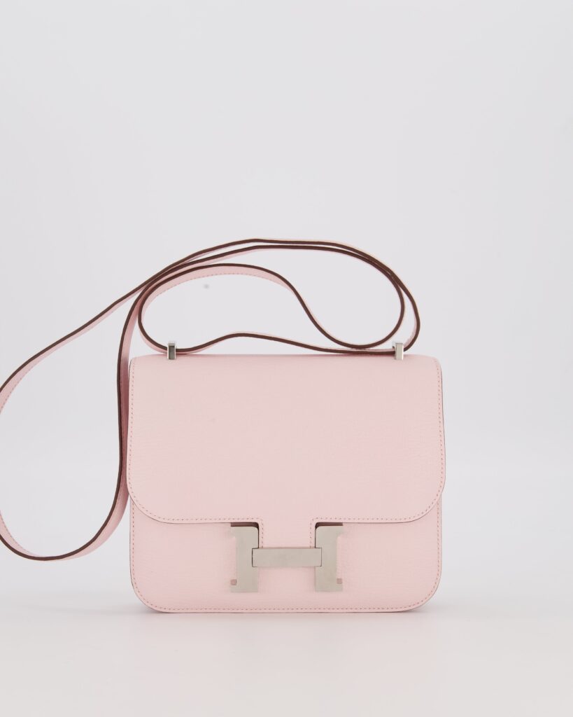 Hermes Constance III 18 Miroir Bag in Rose Darling Chevrè Mysore Leather with Palladium Permabrass Hardware - Product Image 2
