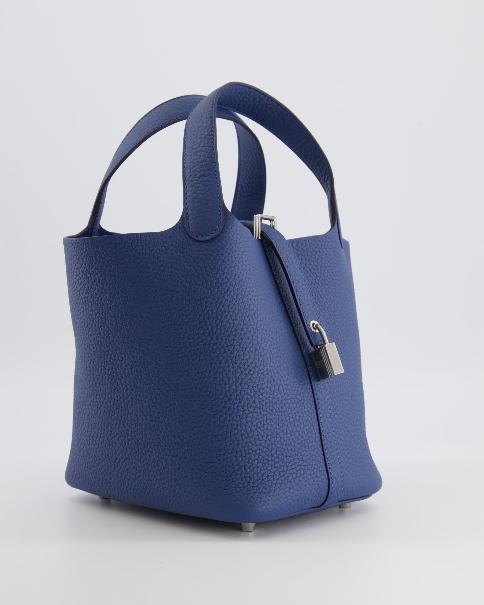 Hermes Picotin Lock 18 Bag in Blue Tie Clemence Leather with Palladium Hardware