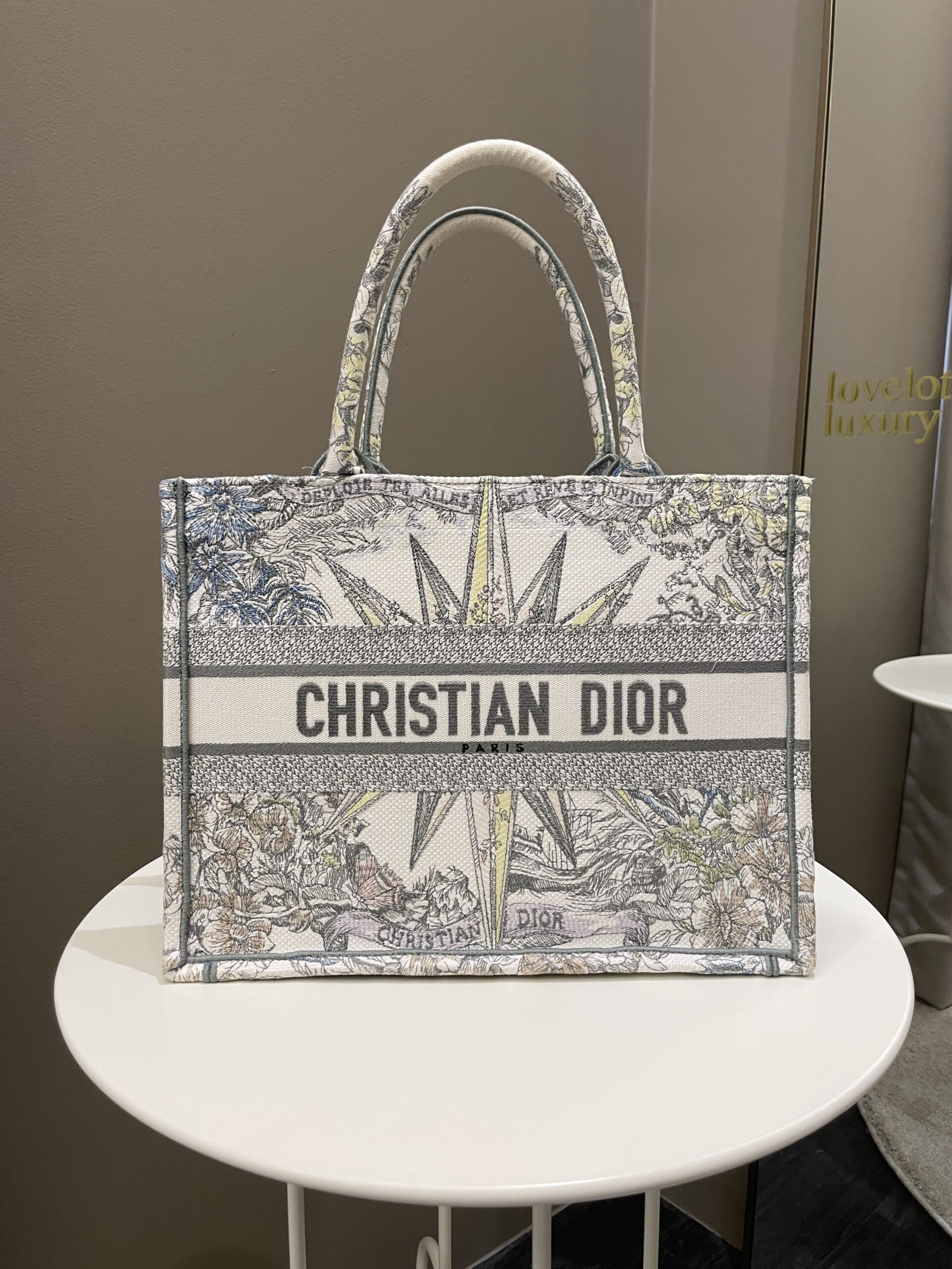 Dior Reve d’Infini Book Tote Ivory / Multicolor Embroidery