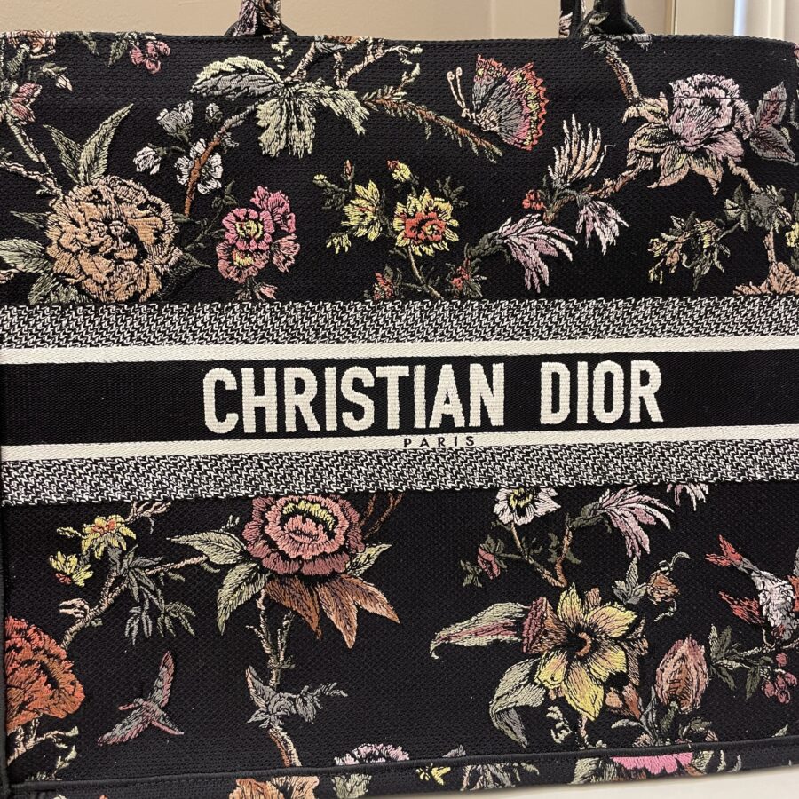 Dior Book Tote Jardin Botanique Embroidery Black Multicolor | Studio Nafay