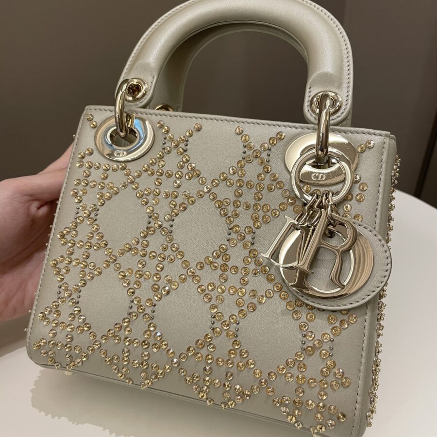 Dior Embellished Lady Dior Gold Lambskin | Studio Nafay