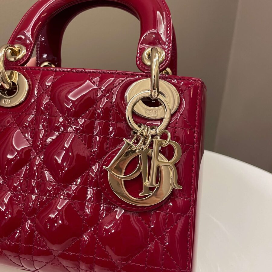 Dior Lady Dior Mini Dark Red Patent | Studio Nafay