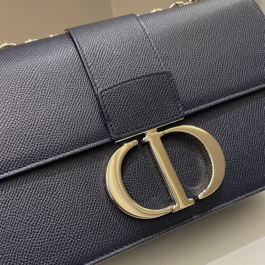 Dior Montaigne 30 Bag Navy Grained Leather | Studio Nafay