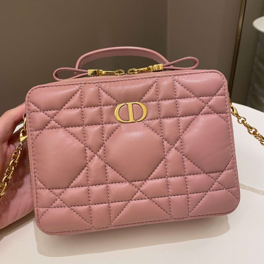 Dior Caro Box Bag Pink Calfskin | Studio Nafay