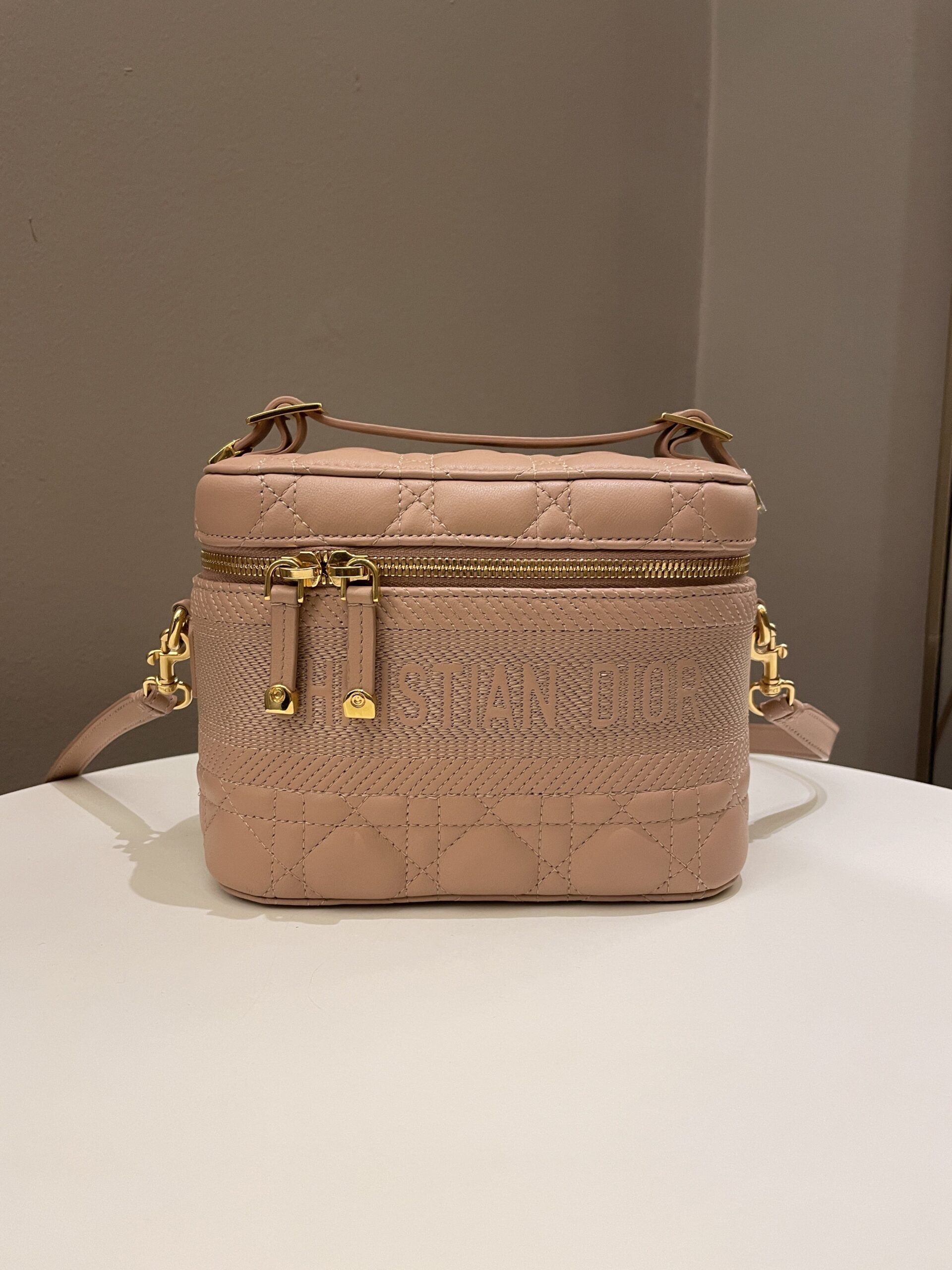Dior Lady Dior Cannage Travel Vanity Rose Nude