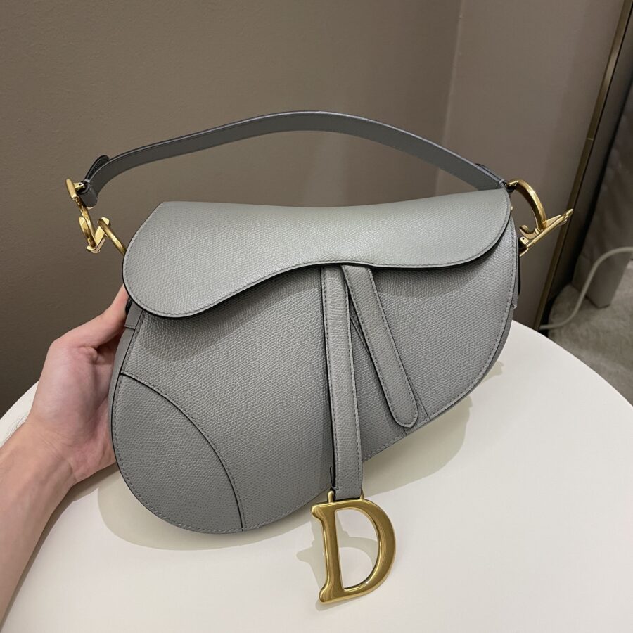 Dior Saddle Bag Gray Grained | Studio Nafay