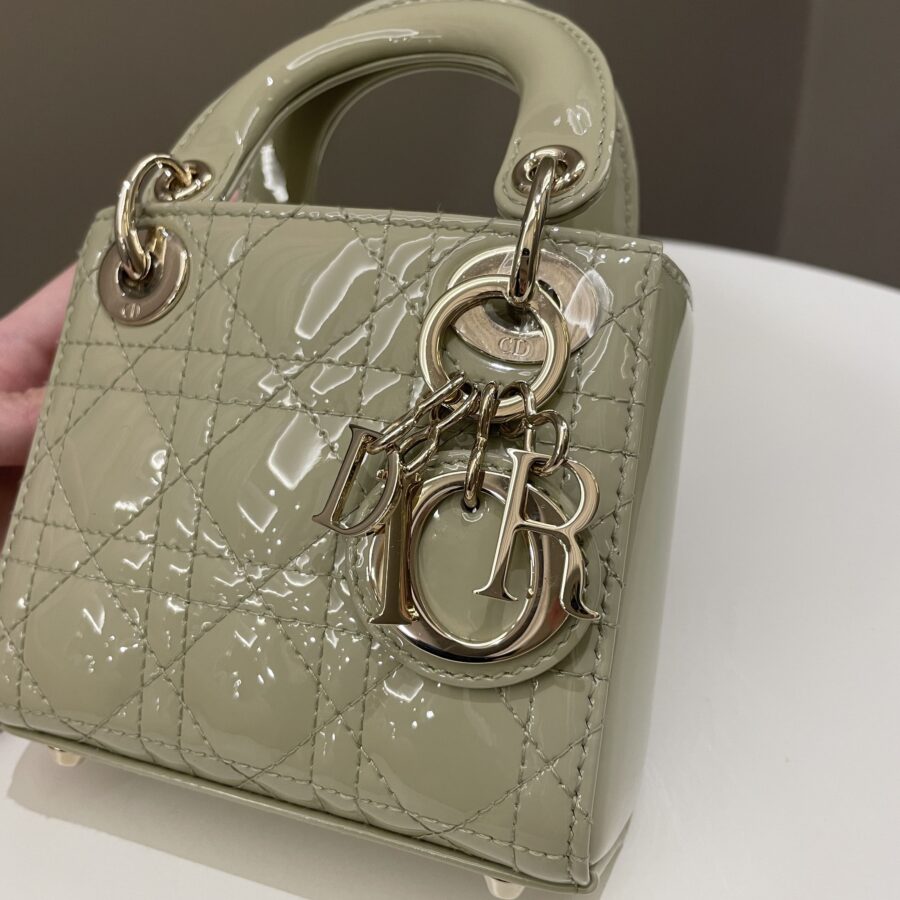 Dior Lady Dior Micro Ethereal Sage Patent | Studio Nafay