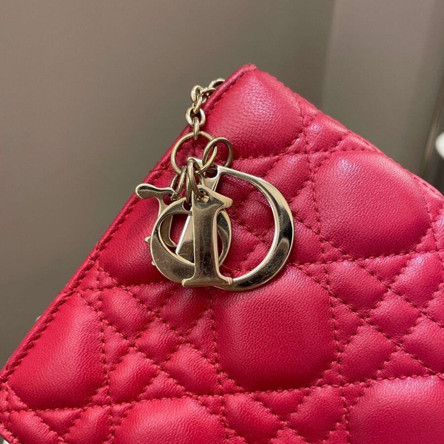 Dior Lady Dior Clutch On Chain Red Lambskin | Studio Nafay