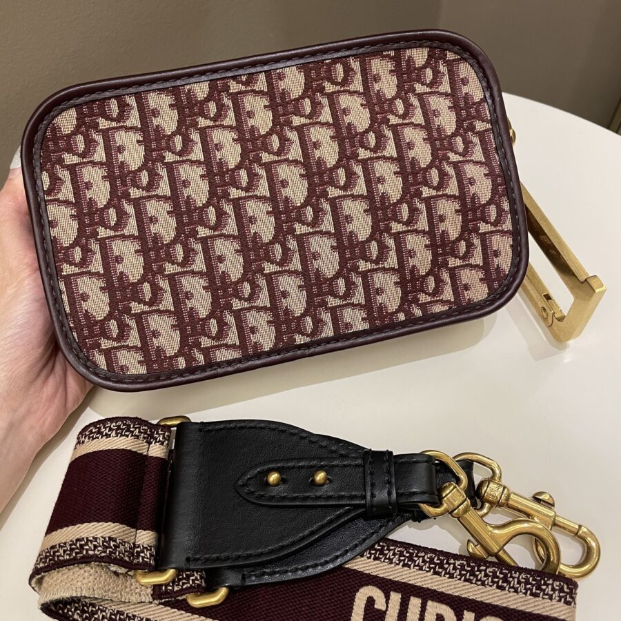 Dior Diorquake Clutch Bag w Strap Red Oblique | Studio Nafay
