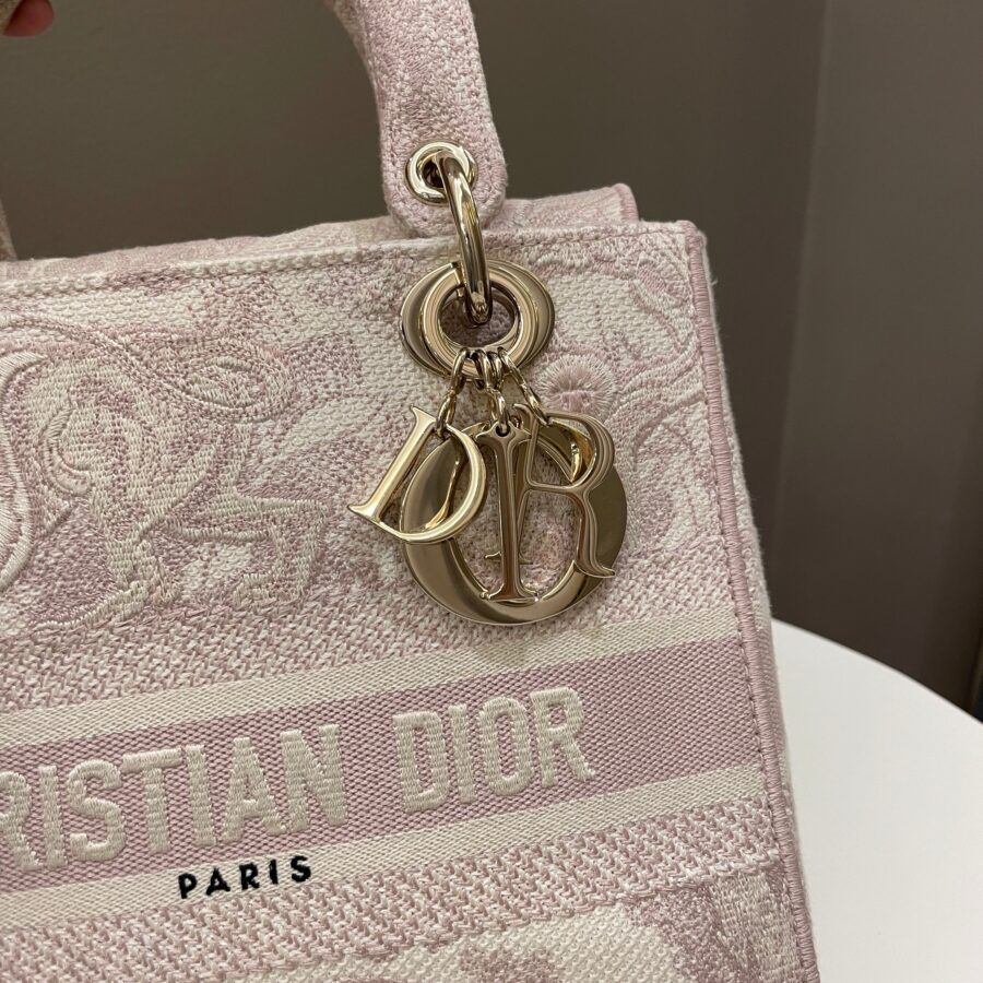 Dior Lady Dior Lite Pale Pink Toile De Jouy Embroidery | Studio Nafay