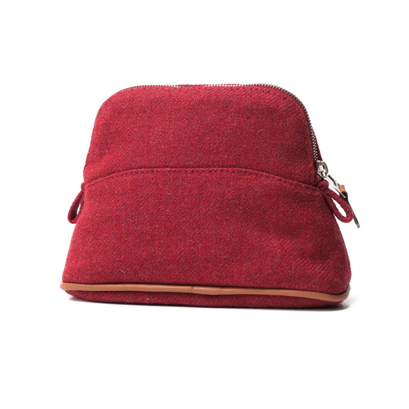 HERMES Accessory pouch tweed Bordeaux Women