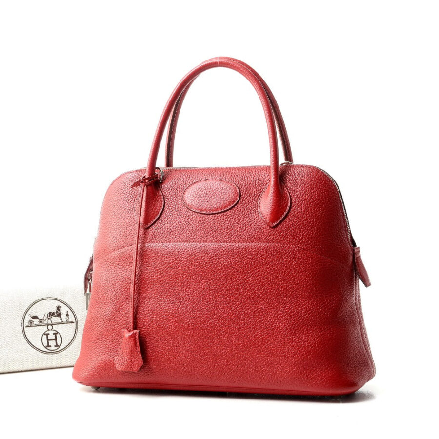 HERMES Handbag Taurillon Clemence Red Bolide 31 Women | Studio Nafay