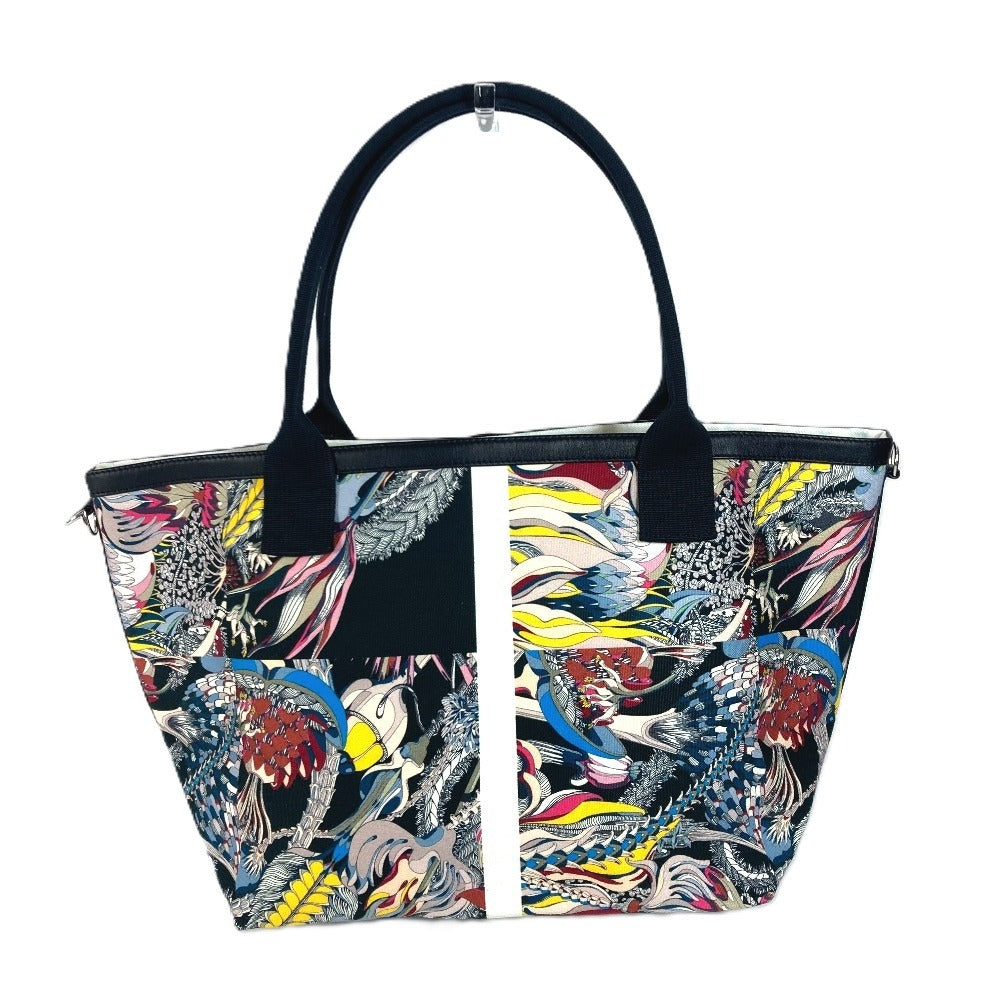 HERMES Tote Bag canvas black petit h petit ash Overall handle unisex(Unisex)