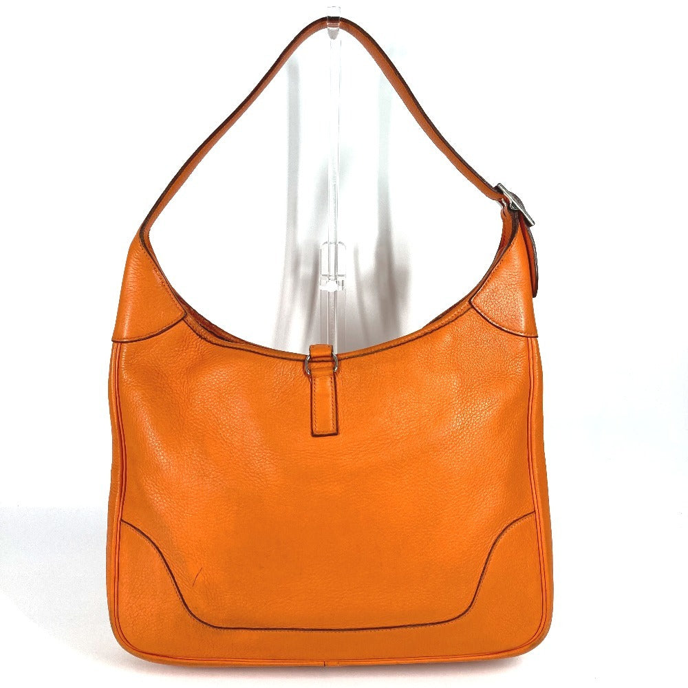 HERMES Shoulder Bag leather Orange Trim 35 Trim 35