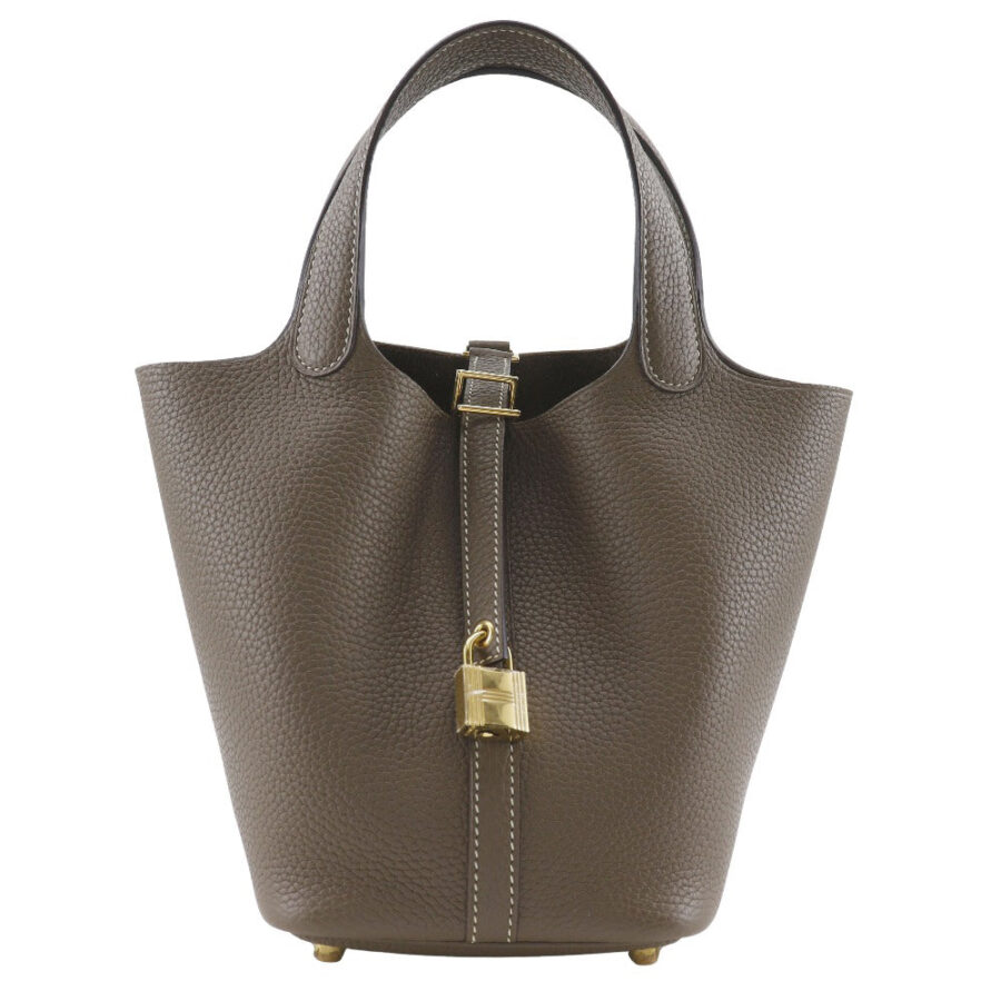 HERMES Handbag Taurillon Clemence Gold Metal Picotan Rock 18 PM | Studio Nafay