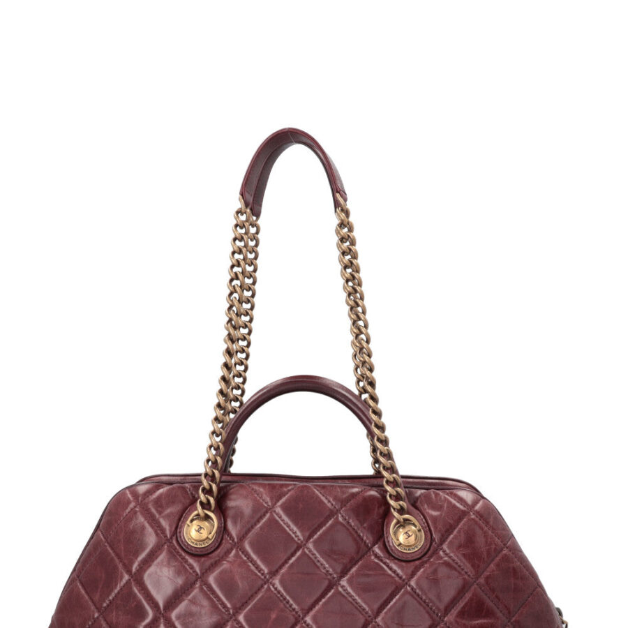 CHANEL Castle Rock Bowling Bag Leather Bordeaux | Studio Nafay
