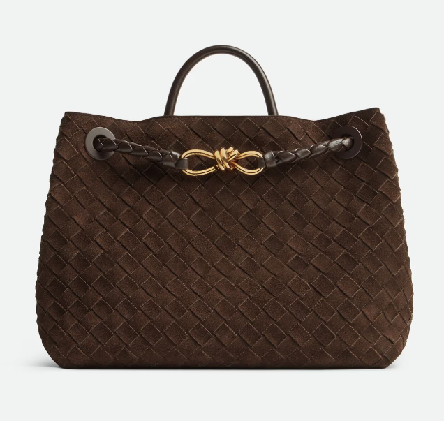 BV Andiamo Bag 32cm Brown Suede Leather | Studio Nafay