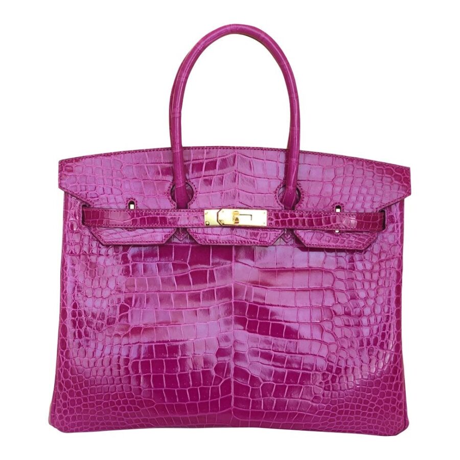 HermesBirkin 35 Rose Sheherazade Crocodile Bag | Studio Nafay