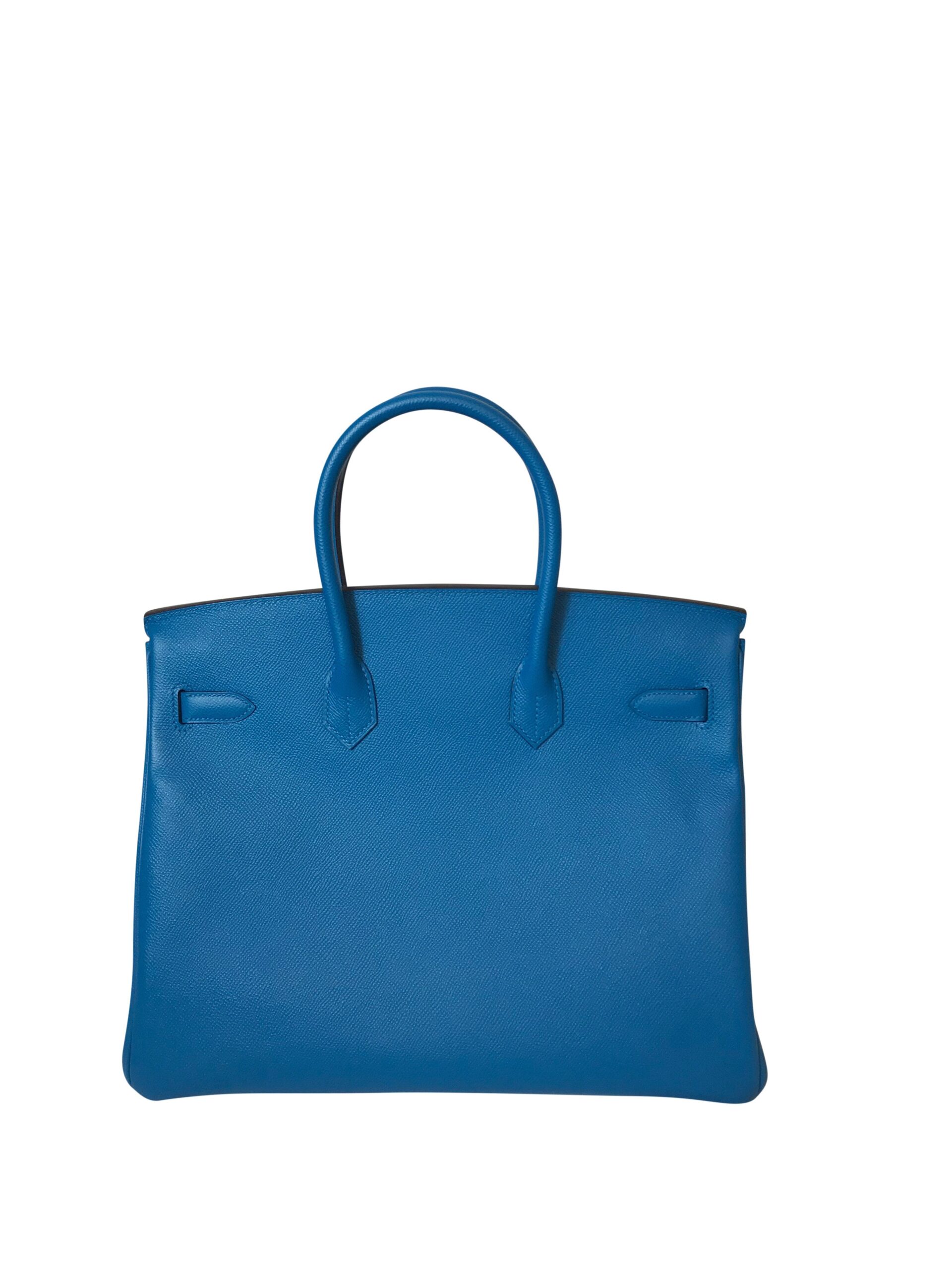 HermesBirkin 35 Bag Blue Zanzibar Epsom