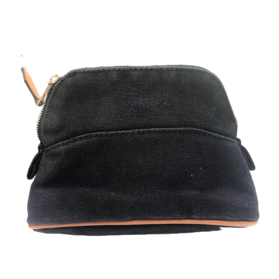 HERMES Cosmetics Pouch canvas black Boride pouch mini mini | Studio Nafay