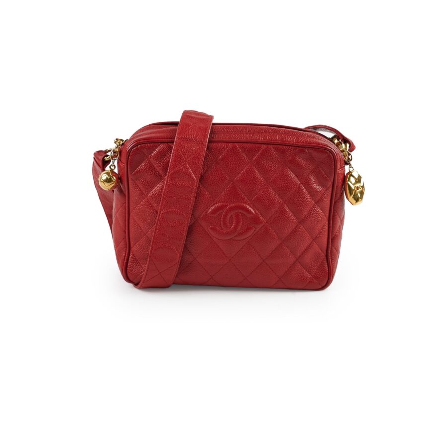 Chanel Camera Red Caviar Crossbody Bag - Series 2 | Studio Nafay