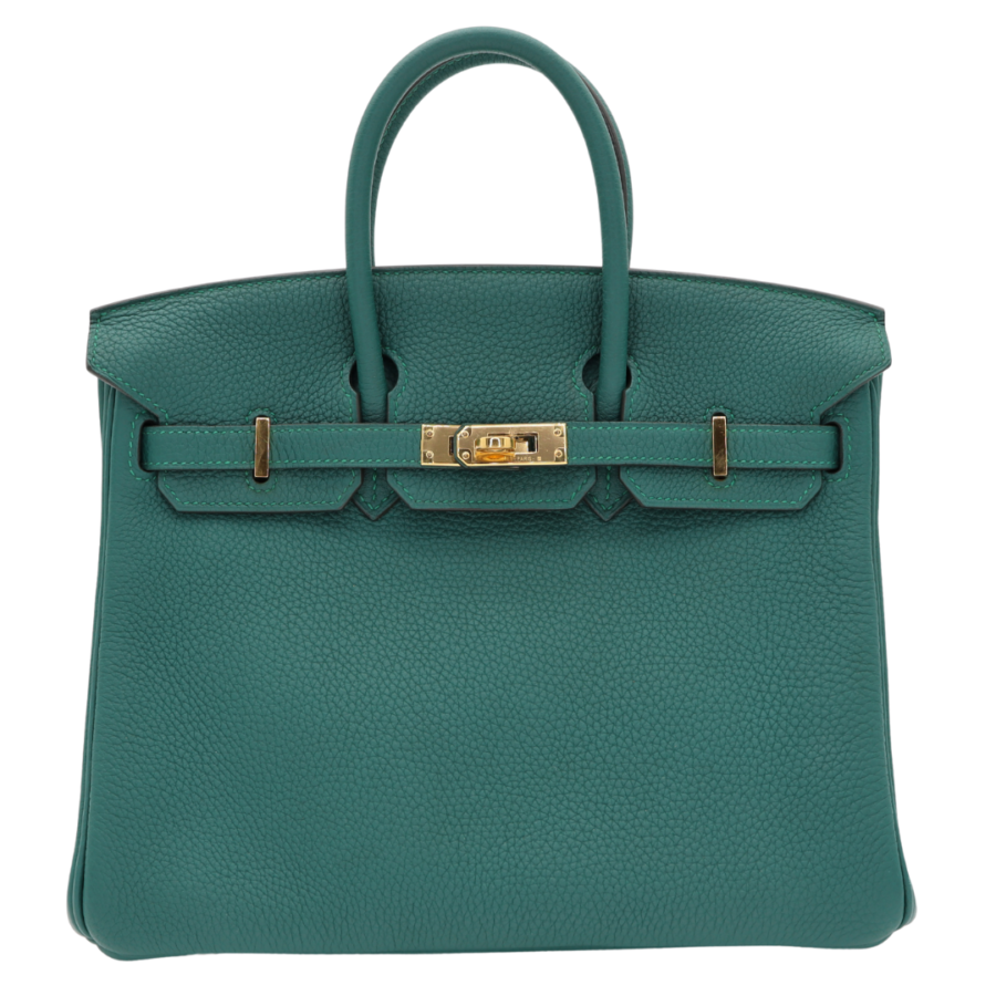 Hermes25cm Birkin Malachite Togo Leather Gold Hardware | Studio Nafay