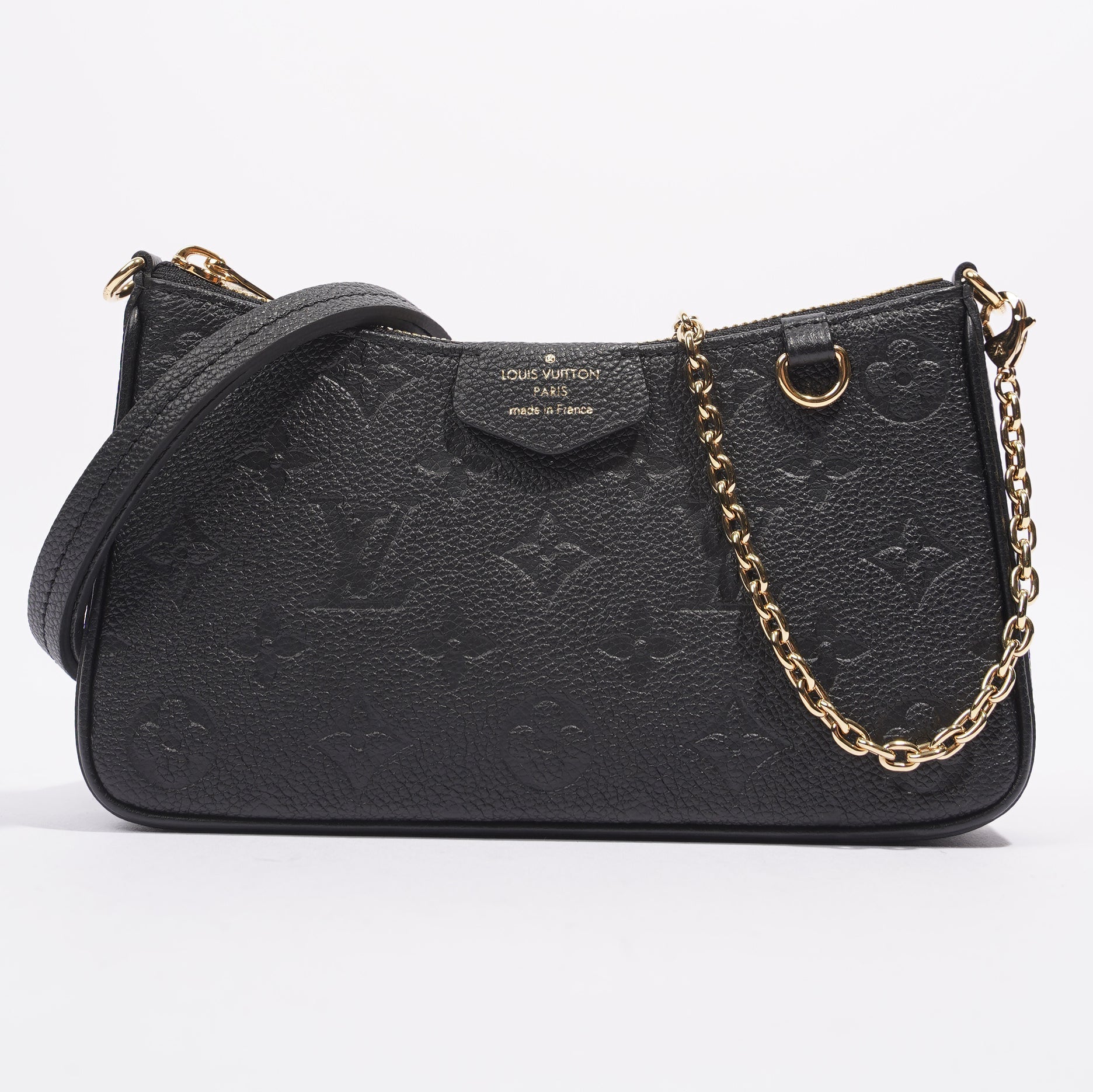 Louis Vuitton Easy Pouch On Chain Black Empreinte Leather