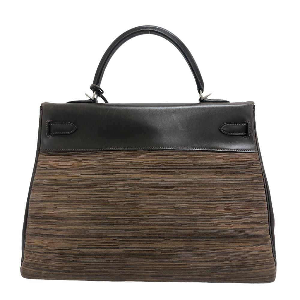 HERMES Handbag leather Brown Vibrato Kelly 35 Women